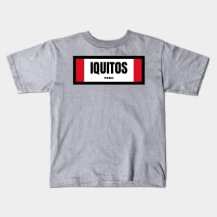 Iquitos City in Peruvian Flag Kids T-Shirt